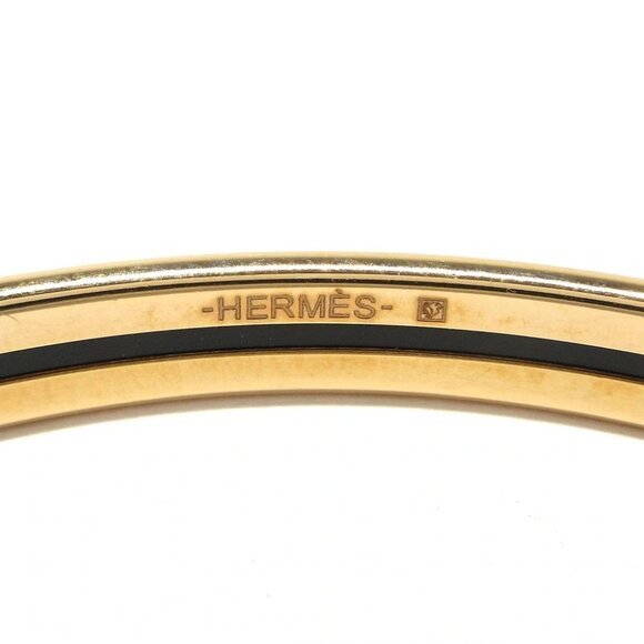 Auth HERMES Email - Gold Red Multi Hardware F***** Bangle - Picture 2 of 5